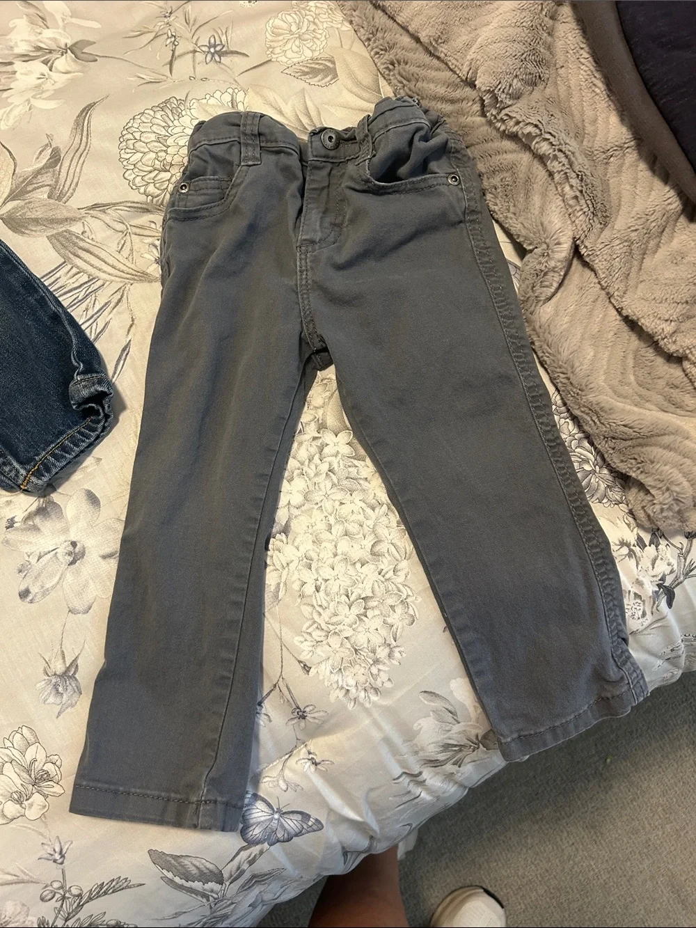 Kids Denim and Gray Pants Set - Blue and Gray- carters and wrangler 24 m & 2T